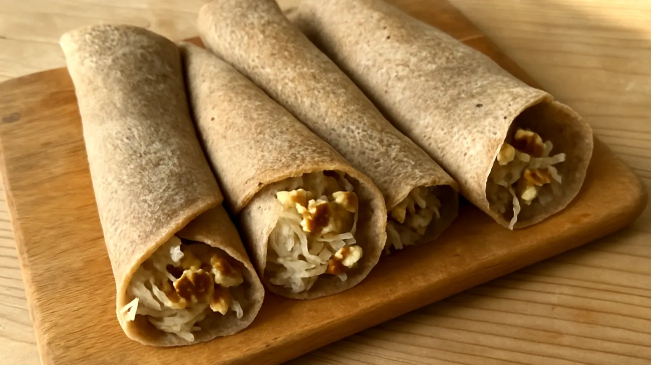 Buchweizen-Sauerkraut-Wraps mit Walnüssen"