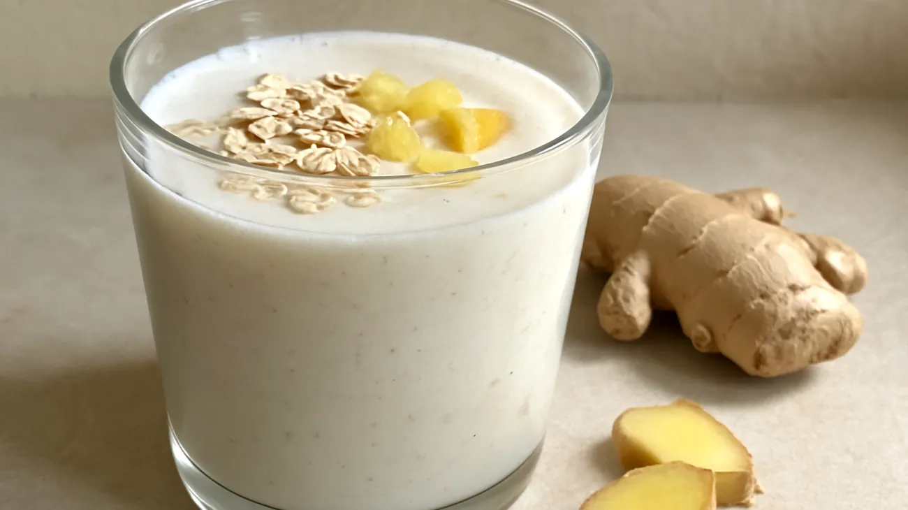 Kefir-Smoothie mit fermentierten Haferflocken und Ingwer"
