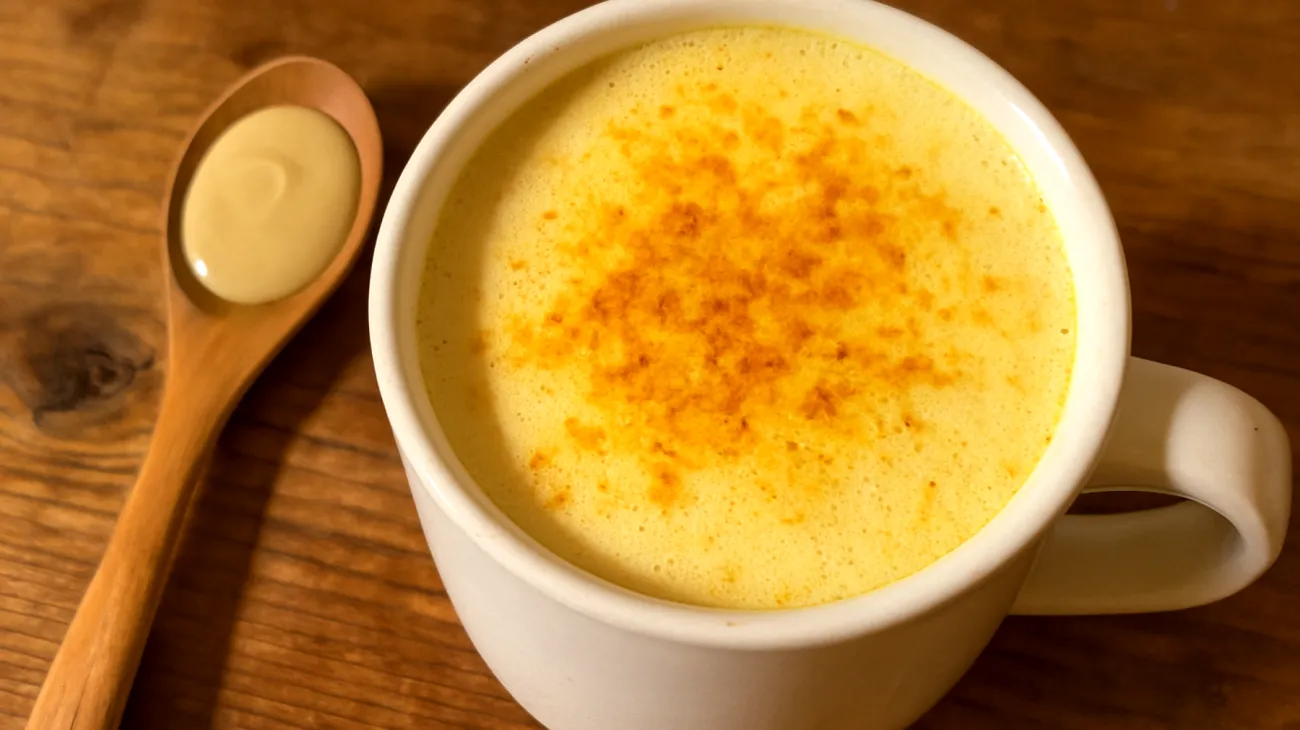 Kurkuma-Ingwer-Goldene Milch mit Ashwagandha und Tahini"